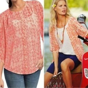 Spring 2014 Cabi 756 Emerson blouse NWT coral silk blouse